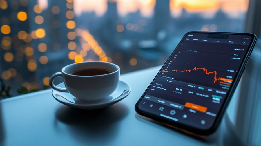 Análisis experto de criptomonedas y reseñas de proyectos blockchain 1 Smartphone showing trading graph